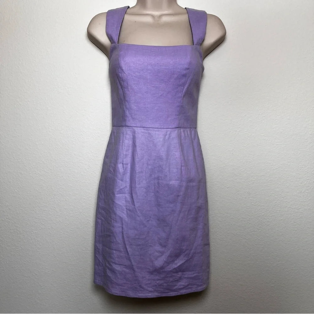lpa dress linen LPA revolve Button Up Tank linen Dress sz medium white mini new